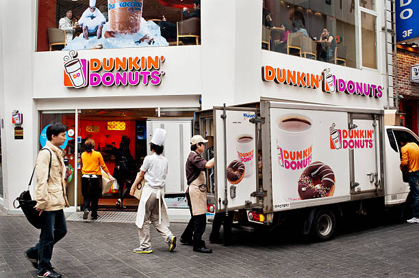 A Dunkin Donuts delivery van