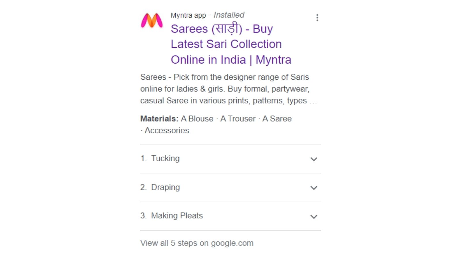 Myntra SEO strategy